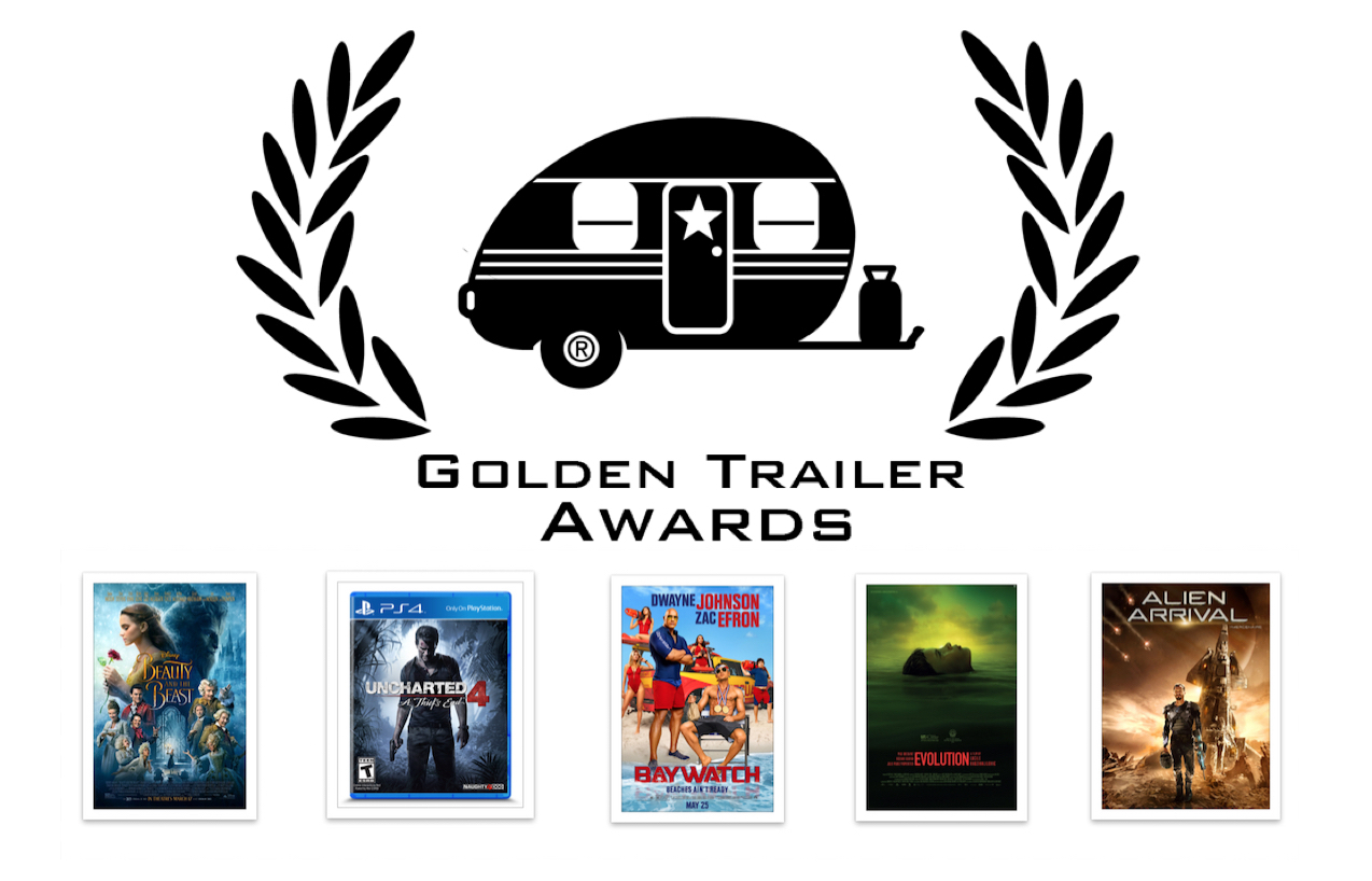 2017 Golden Trailer Awards Nominations with The Hit House's music in 9 nominees, including for "Beauty and the Beast", "Uncharted 4", "Baywatch", "Evolution", and "Alien Arrival".