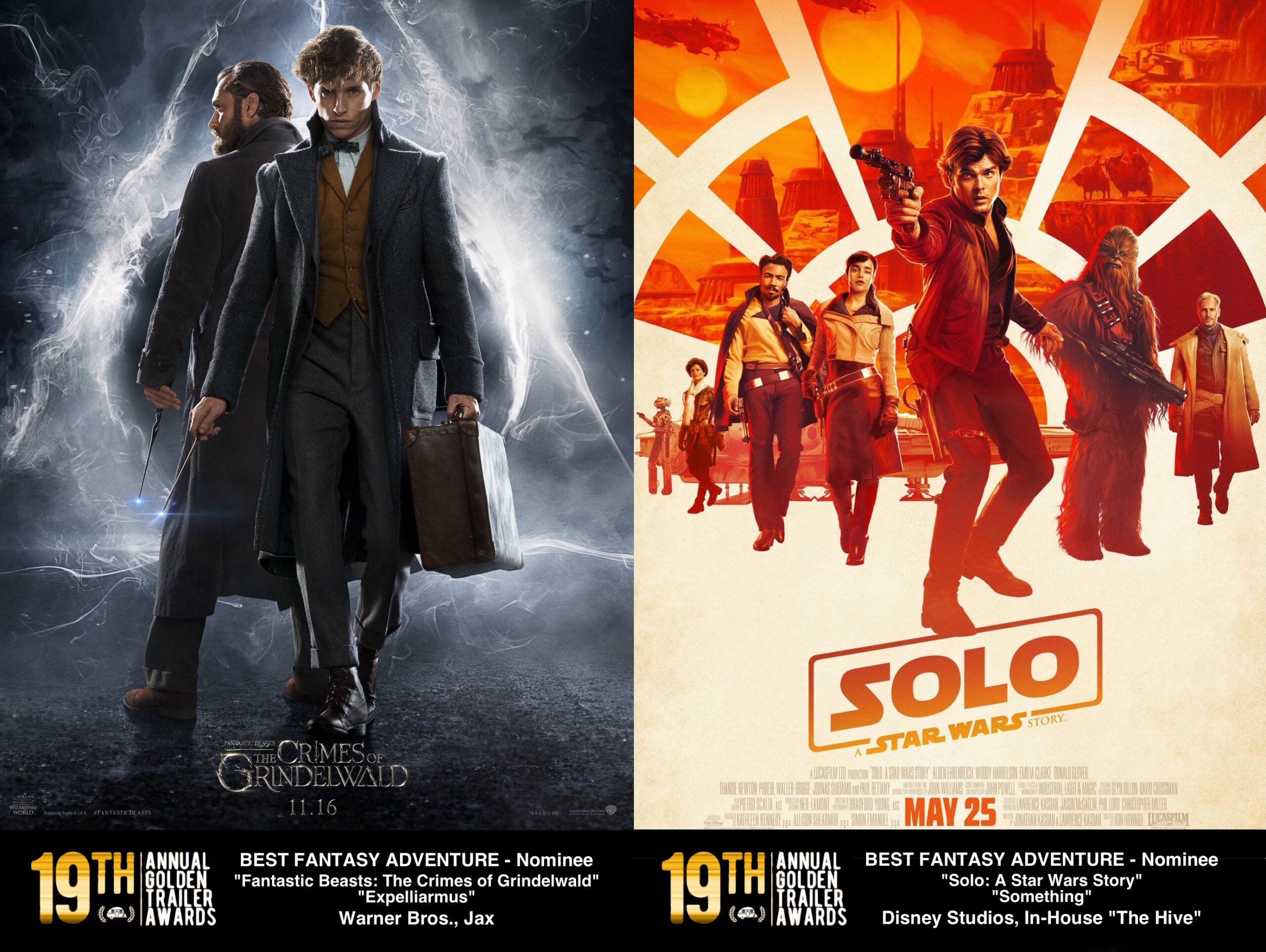 The 19th Annual Golden Trailer Awards with The Hit House's trailer music for 2 nominees