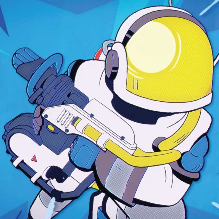 person in a space suit with a raygun
